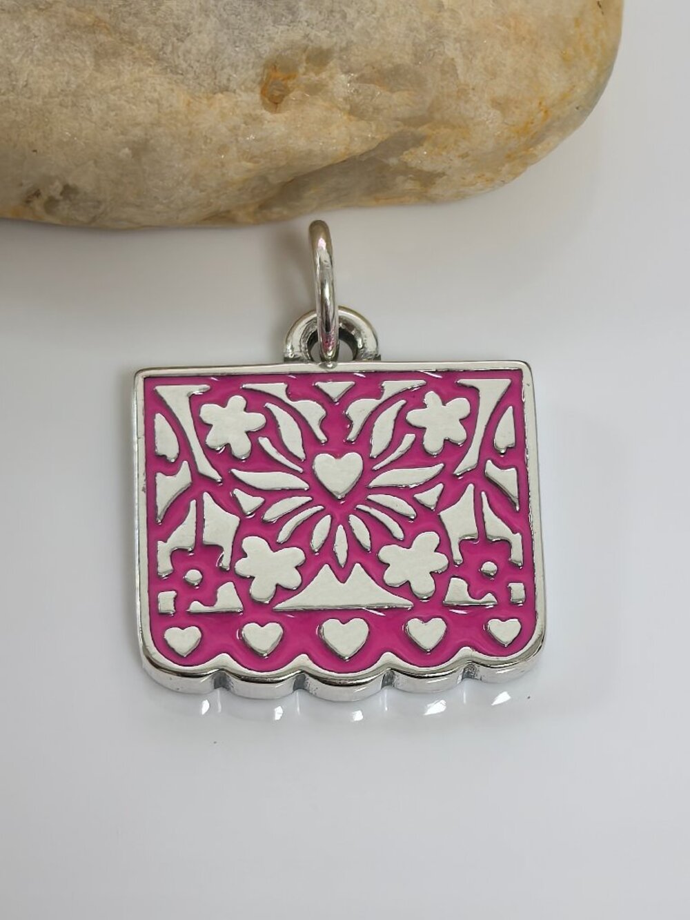 James Avery Enamel Papel Picado Charm (Pink), S925 Silver Jewelry (Women's)